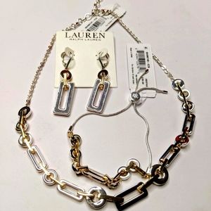 Lauren Ralph Lauren Two-tone 3pc Jewelry Set
